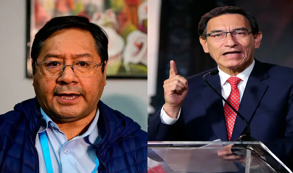 "En nombre del Gobierno peruano, felicito a Luis Arce por su elección como presidente de Bolivia y le deseo éxitos en su gestión", indicó Martín Vizcarra. Foto: composición/AFP/LR "En nombre del Gobierno peruano, felicito a Luis Arce por su elección como presidente de Bolivia y le deseo éxitos en su gestión", indicó Martín Vizcarra. Foto: composición/AFP/LR