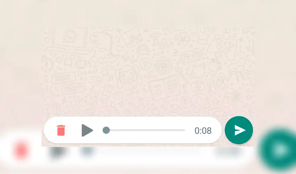 4. Sal del mensaje y vuelve a entrar, verás el audio abajo. Foto: Captura. 4. Sal del mensaje y vuelve a entrar, verás el audio abajo. Foto: Captura.
