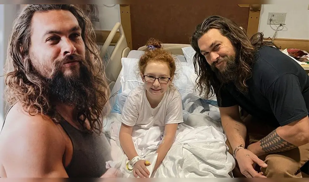 Jason Momoa visita a niños de hospital pediátrico Jason Momoa visita a niños de hospital pediátrico