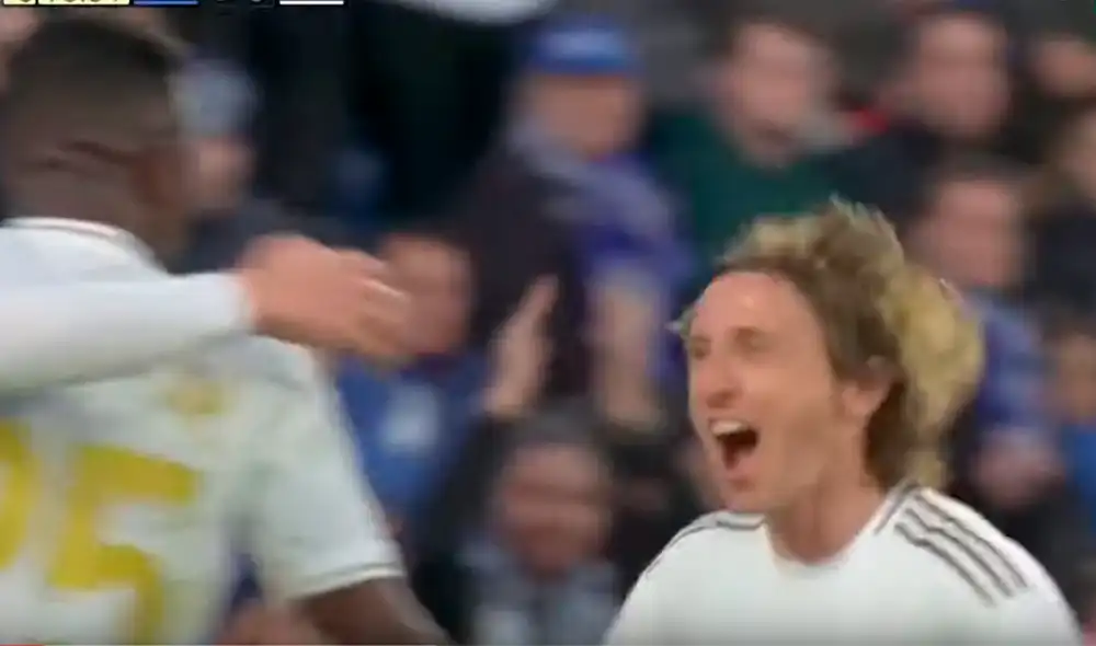Luka Modric anotó el último gol del Real Madrid vs. Getafe por la fecha 19 de la Liga Santander.