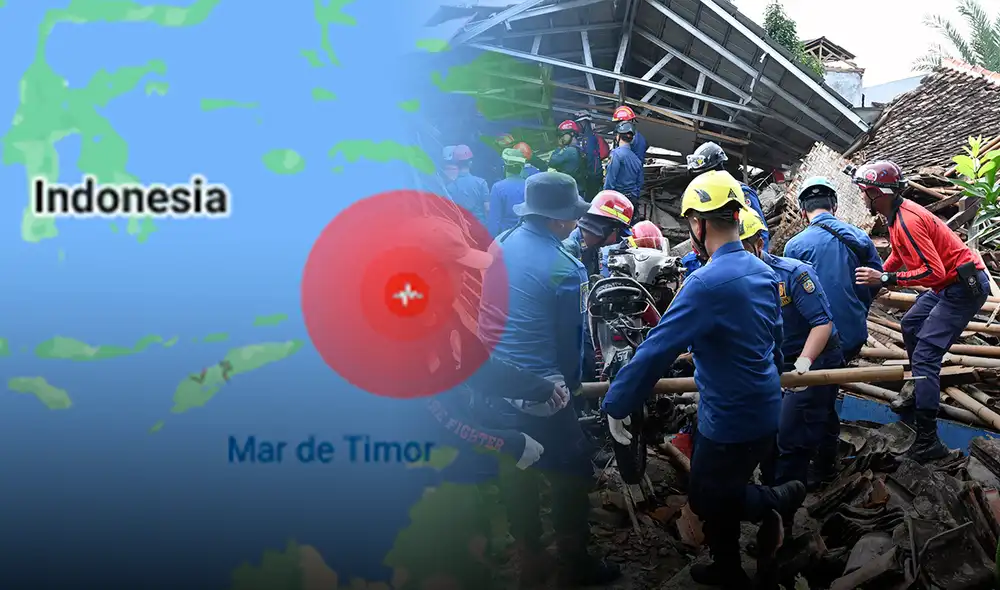 El 21 noviembre 2021 un sismo de 5,6 sacudió la ciudad de Cianjur, y dejó 602 muertos. Foto: composición LR/google maps/AFP/referencial