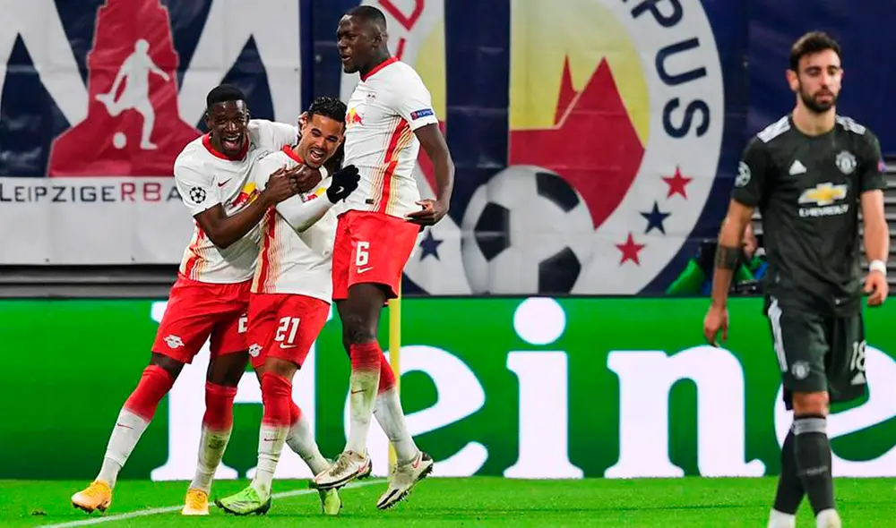Leipzig eliminó al Manchester United de la Champions League. Foto: EFE