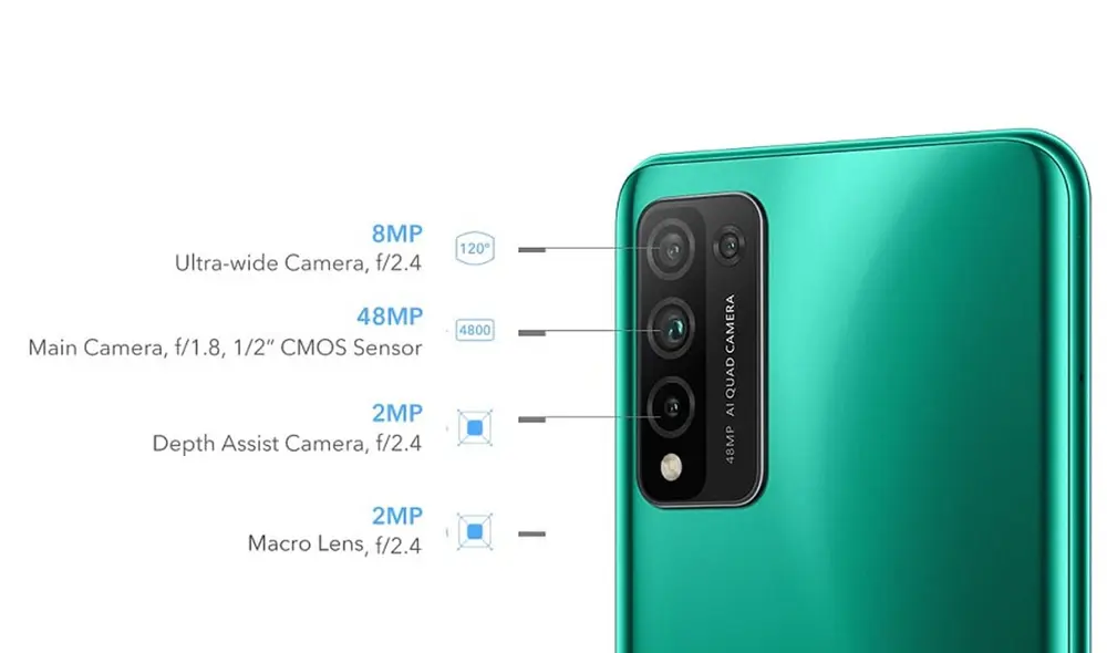 El Honor 10X Lite llega con cuádruple cámara trasera. Foto: Honor