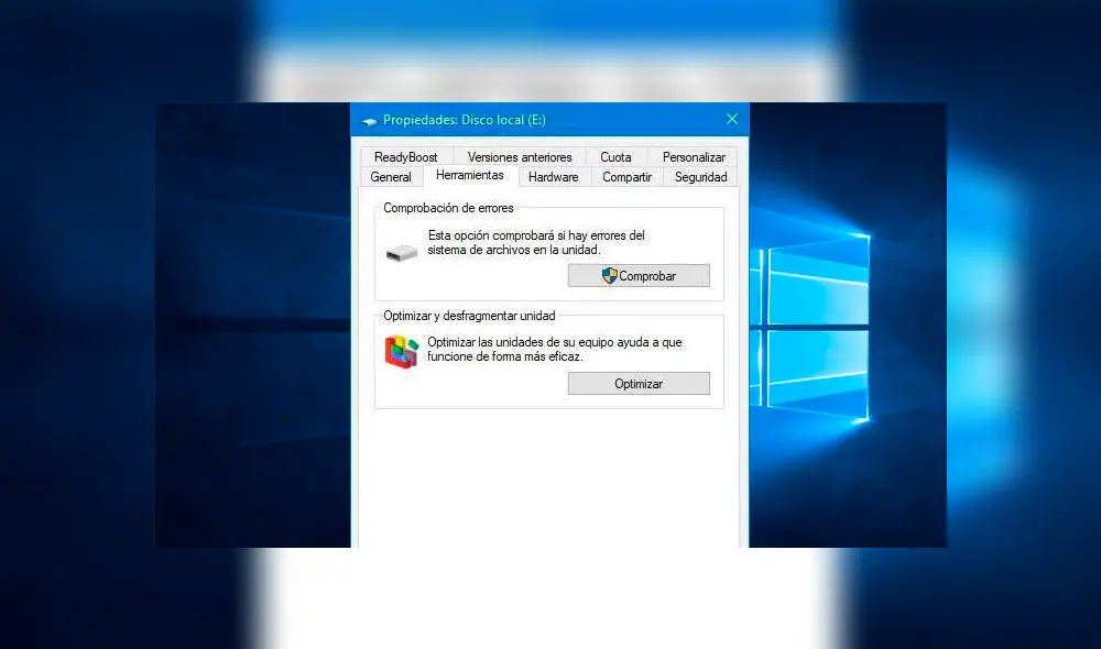 Corrige errores y defragmenta el disco. Imagen: SoftZone.