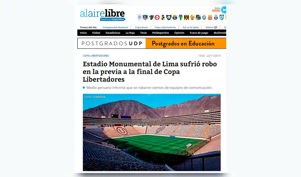 River vs Flamengo: prensa internacional informó sobre el robo en el estadio Monumental.