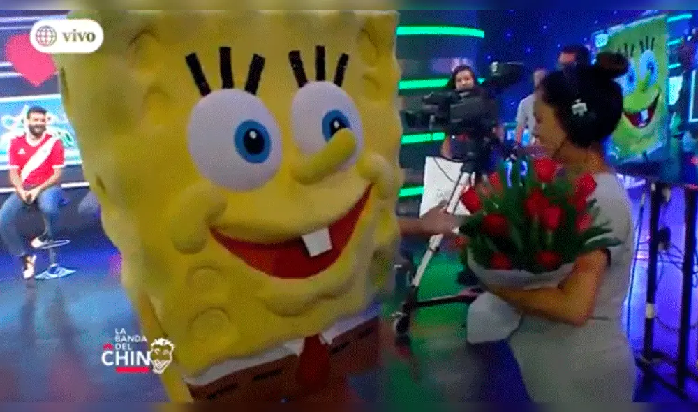 Pedro Loli se vistió de Bob Esponja y pidió matrimonio a Fiorella Méndez [VIDEO]