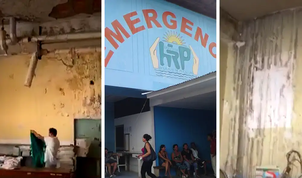 Ucayali advierten caída de techos y daños en equipos del Hospital de Pucallpa tras lluvias  Minsa. Foto: composición LR/capturas de Canal N/Andina