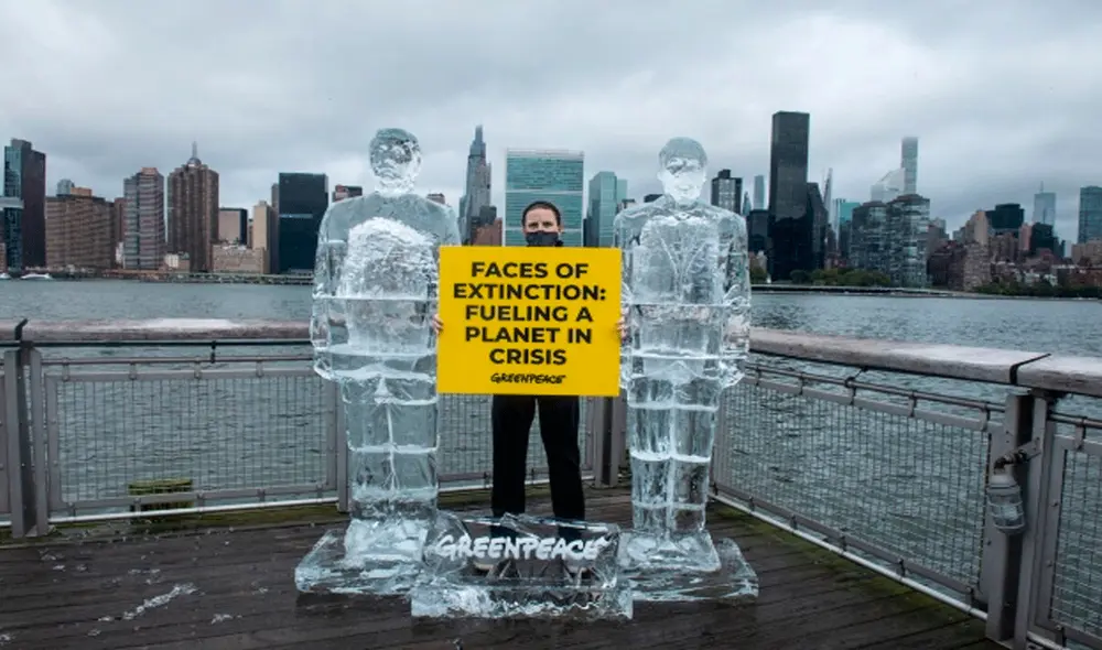 Las estatuas fueron colocadas con ocasión de la Cumbre de la Biodiversidad. Foto: Greenpeace. Las estatuas fueron colocadas con ocasión de la Cumbre de la Biodiversidad. Foto: Greenpeace.