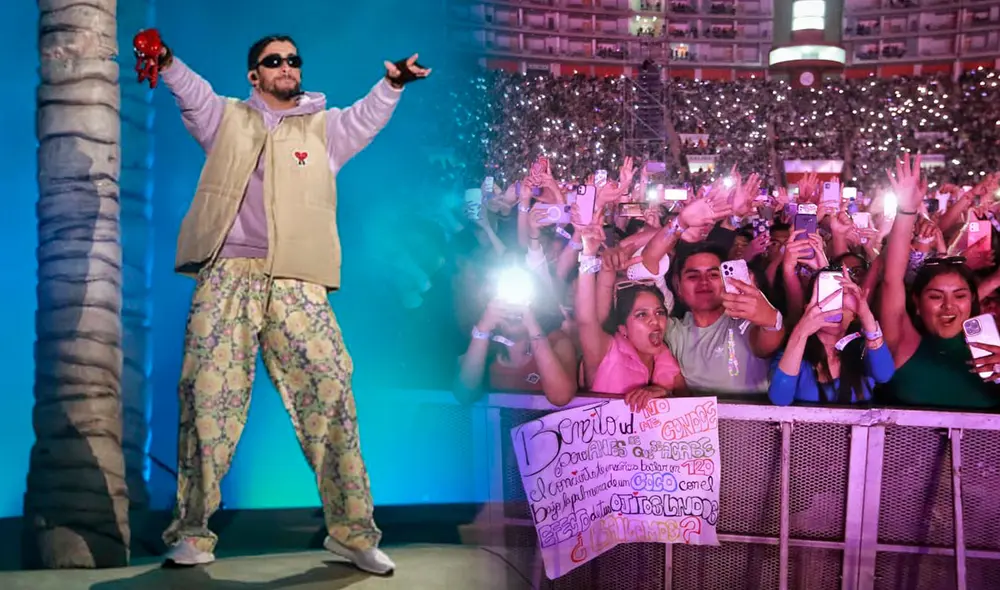 Bad Bunny cantó por poco más de 2 horas ante los miles de fans que acudieron desde muy tempranas horas al Estadio Nacional. Foto: Antonio Melgarejo/GLR