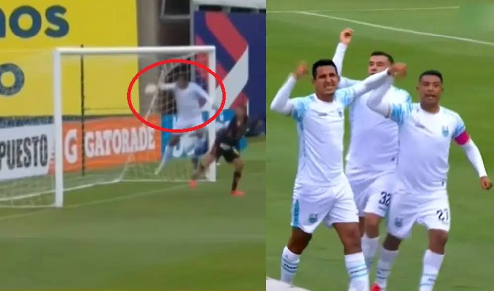 Llacuabamba se puso adelante sobre Ayacucho con gol con la mano, pero los 'Zorros' consiguieron dar vuelta al marcador al final. Foto: Captura DirecTV Sports.