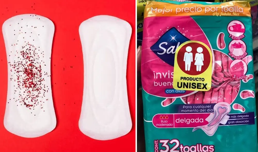 Conocida marca lanzó toallas higiénicas unisex. Foto: composición LR/Twitter/Mamás latinas