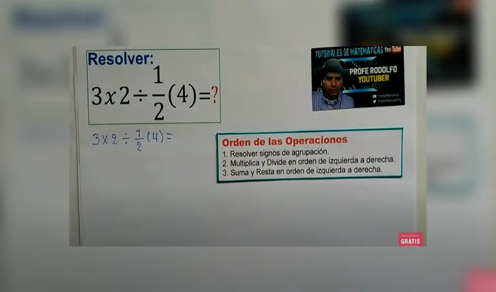 Desliza para ver cómo se resuelve este reto matemático de Facebook. Foto: Captura. Desliza para ver cómo se resuelve este reto matemático de Facebook. Foto: Captura.
