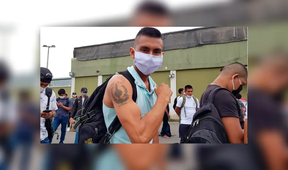 El tatuaje de Jorge Yahuarcani es la muestra de su amor por la institución. Foto: URPI-GLR. El tatuaje de Jorge Yahuarcani es la muestra de su amor por la institución. Foto: URPI-GLR.