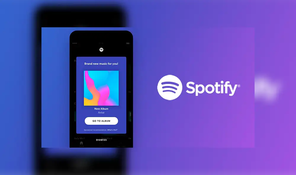 Nuevas recomendaciones patrocidas en Spotify.