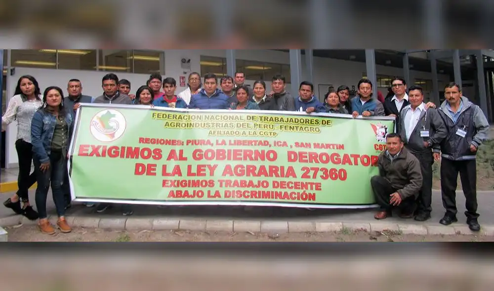 La Federación Nacional de Trabajadores de Agroindustria anuncia que lucharán por la derogatoria de la Ley de Promoción Agraria N°27360. La Federación Nacional de Trabajadores de Agroindustria anuncia que lucharán por la derogatoria de la Ley de Promoción Agraria N°27360.