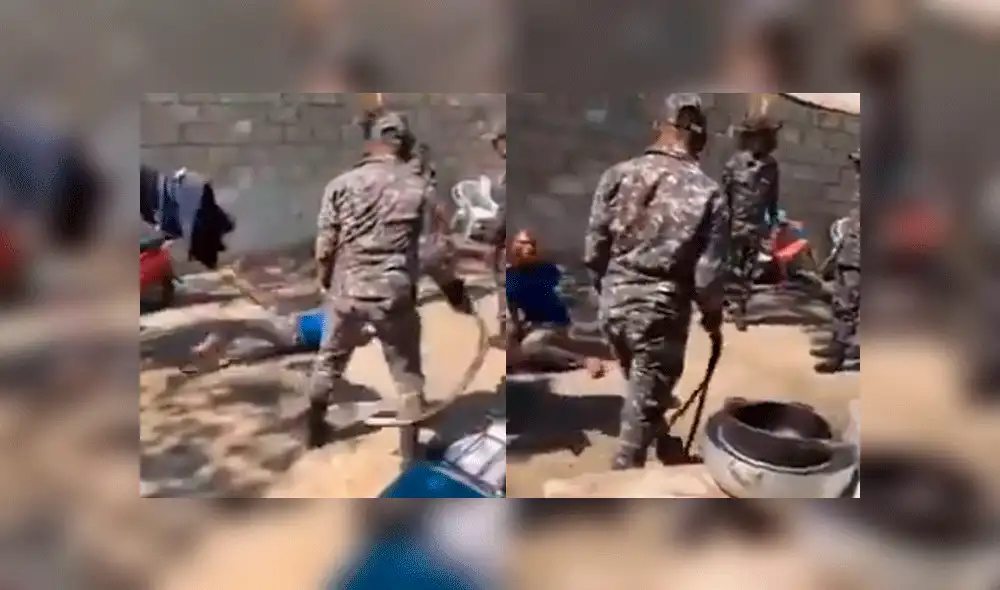 Los policías callaban los quejidos del hombre pidiéndole que "no vuelva a robar por la zona". Foto: captura Twitter.