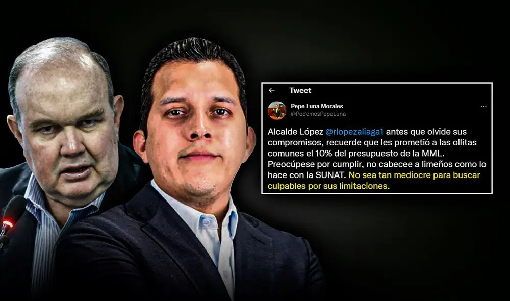 Rafael López Aliaga, José Luna Morales, tuit. Foto: composición de Gerson Cardoso / La República