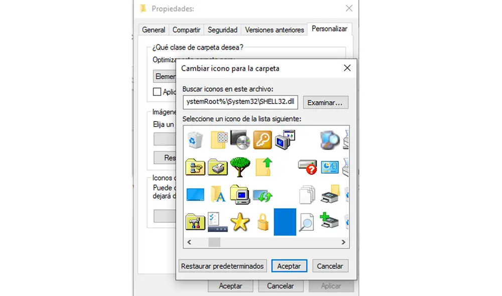 Elige un ícono en blanco y pulsa Aceptar. Foto: Composición La República Elige un ícono en blanco y pulsa Aceptar. Foto: Composición La República