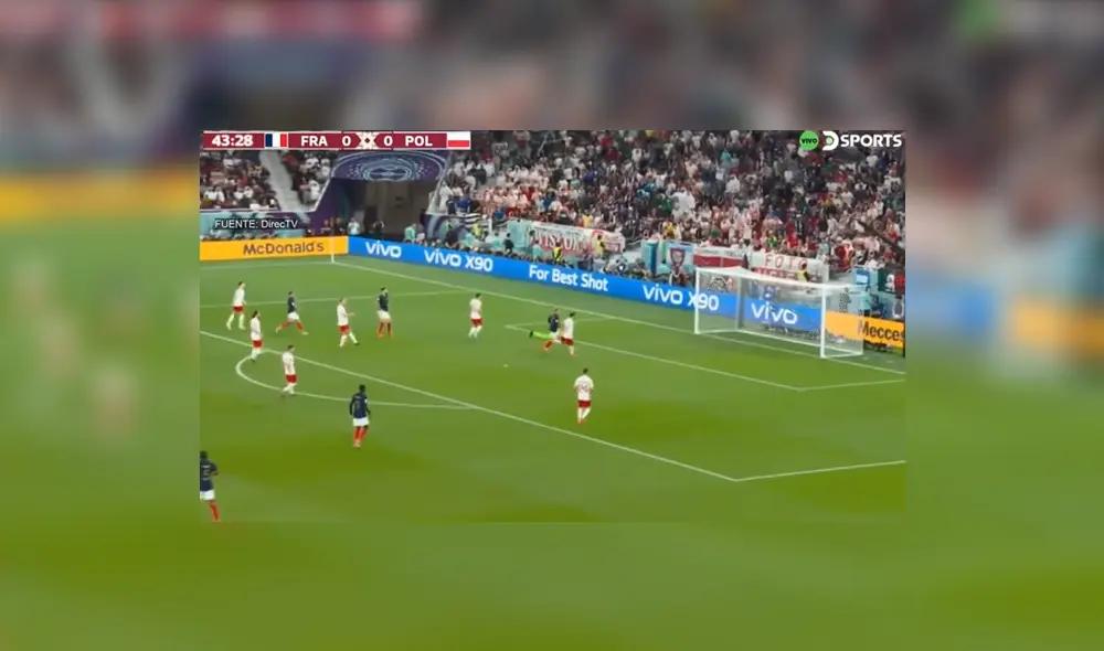 Francia está ganando a Polonia con gol de Giroud en el Mundial Qatar 2022. Foto: captura DirecTV Sports