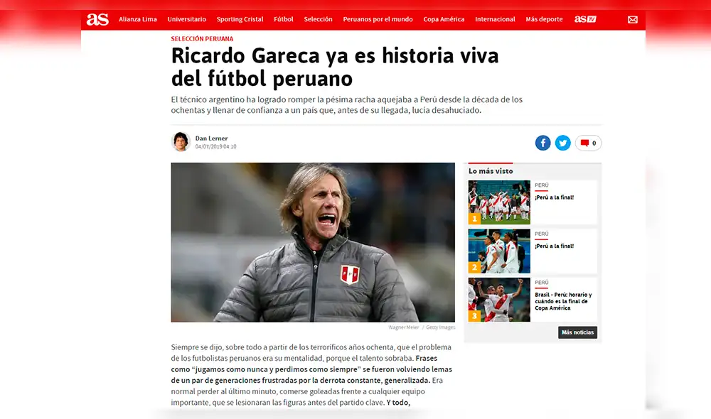 Así reaccionaron los medios internacionales tras la goleada de Perú a la selección chilena