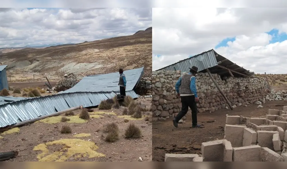 Cobertizos terminaron destechados por fuertes vientos.