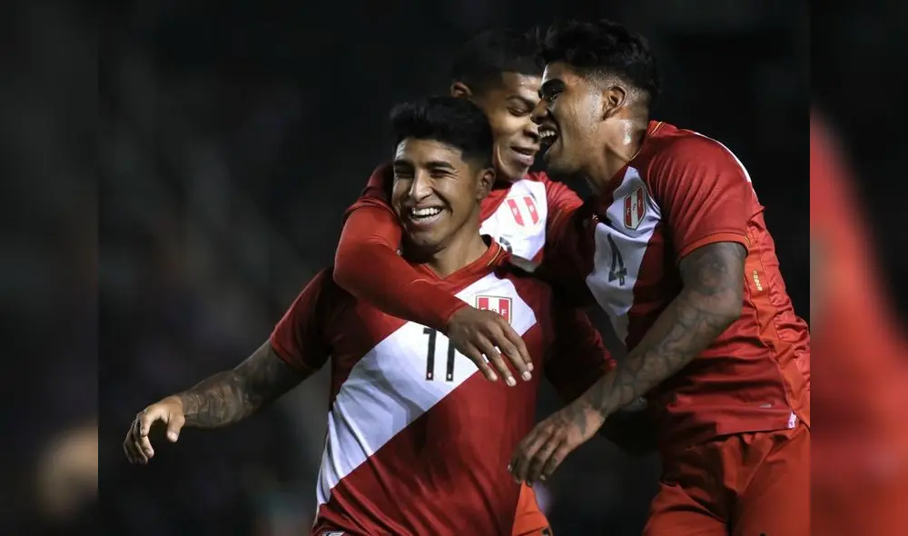 Luis Iberico celebrando su segundo gol en siete partidos con la selección peruana. Foto: Selección peruana/Twitter