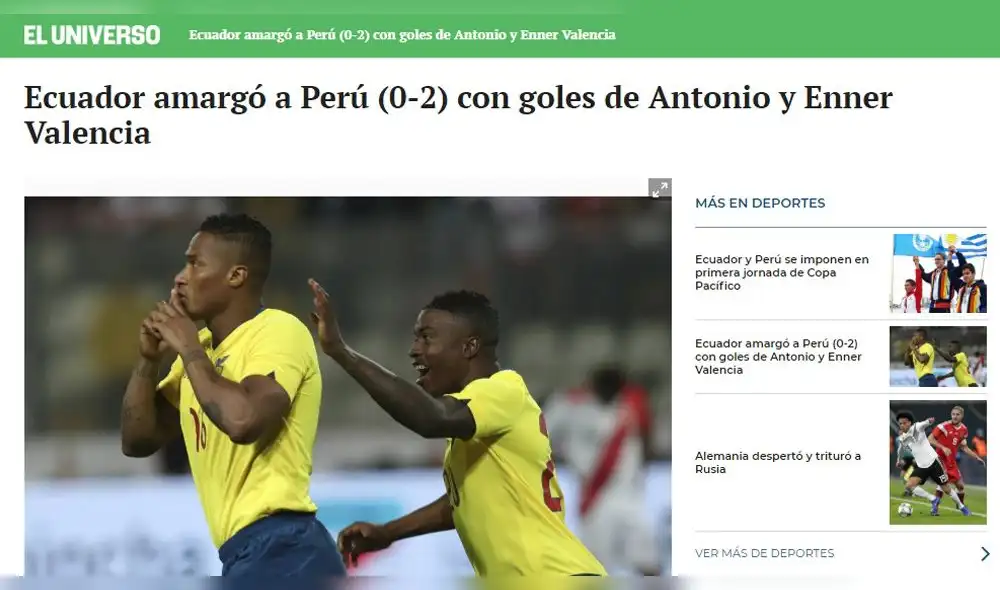 Así reaccionó la prensa internacional tras derrota de Perú ante Ecuador [FOTOS]