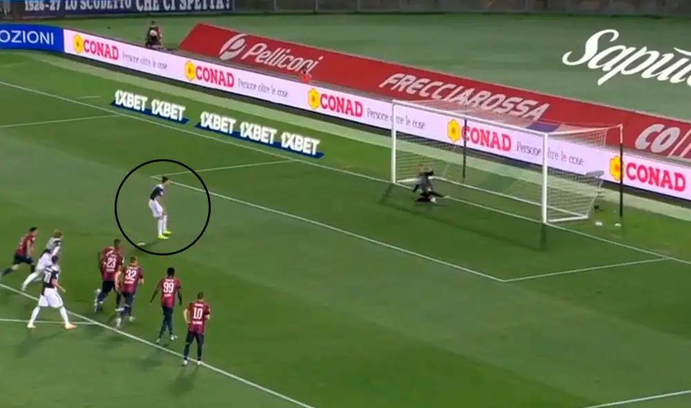 Cristiano Ronaldo marca el 1-0 de la Juventus ante Bolonia por la Serie A. Foto: ESPN