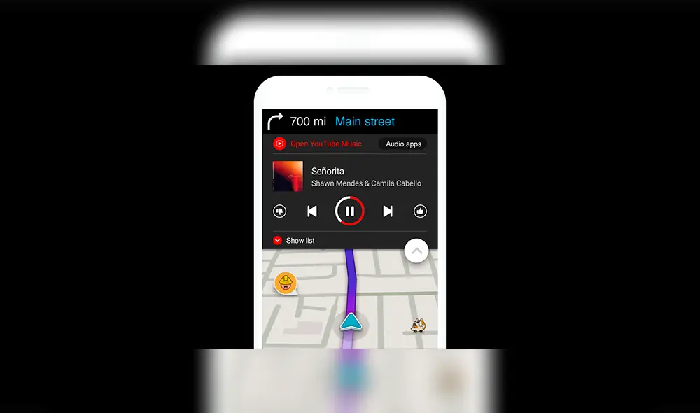 YouTube Music llega a Waze. YouTube Music llega a Waze.