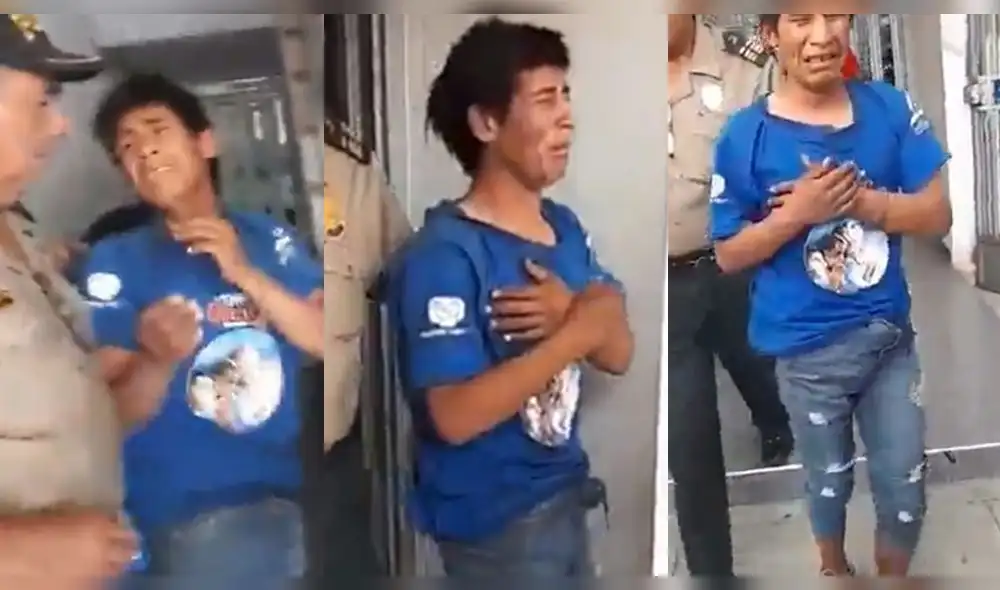 Trujillo: Delincuente es atrapado e intenta conmover a policías con desgarrador llanto