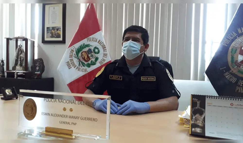 el jefe de la I Macro Región Policial de Piura, general Eswin Manay el jefe de la I Macro Región Policial de Piura, general Eswin Manay