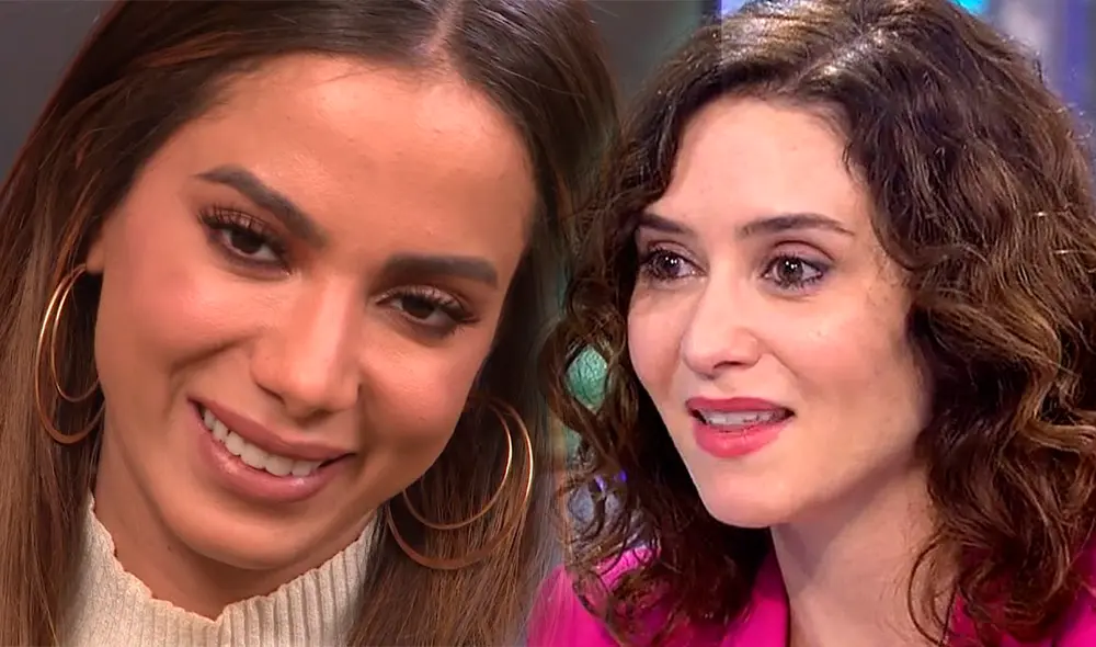Anitta e Isabel Díaz Ayuso. Foto: composición/captura YouTube/captura Telecinco