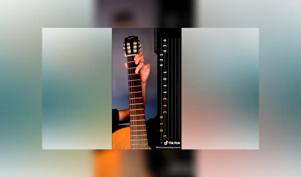 Desliza las imágenes para ver los acordes de la canción de Dragon Ball GT en guitarra. Fotocapturas: tusclasesdeguitarra/TikTok