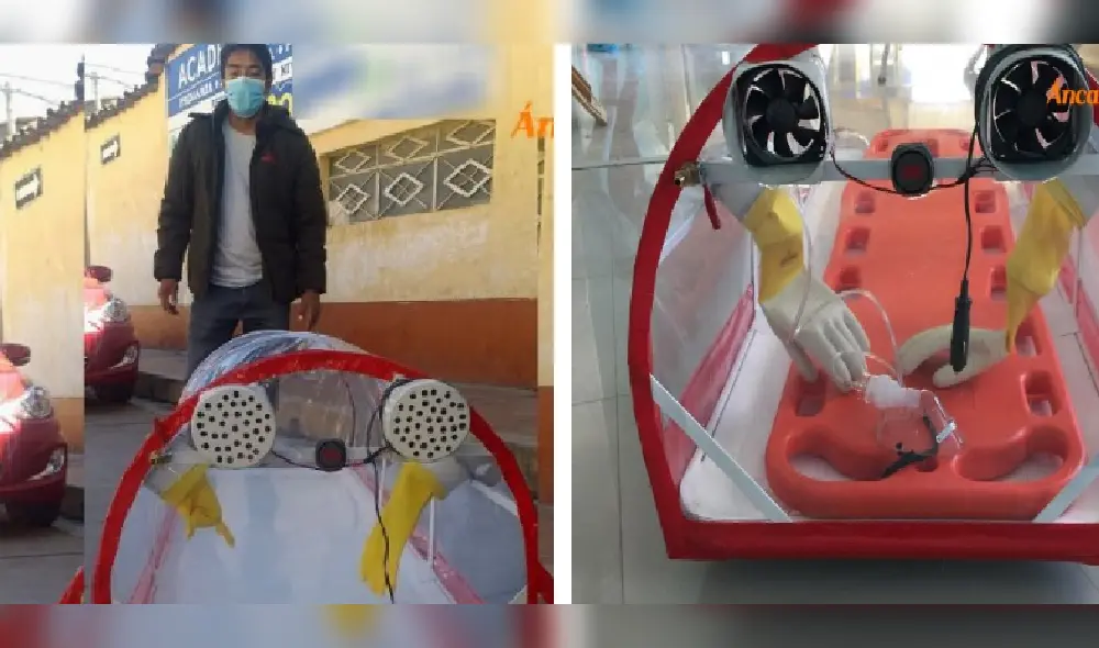 Joven de Huaraz crea cápsula de aislamiento.