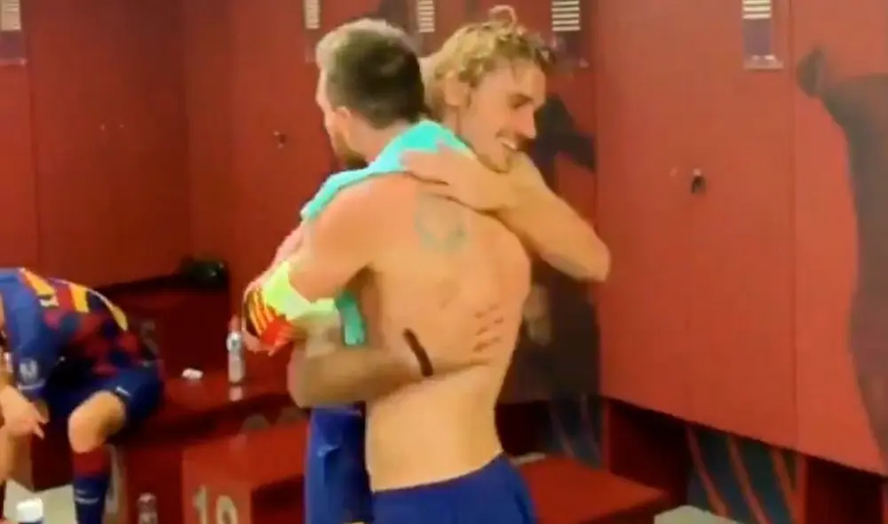 Messi y Griezmann se abrazan en el camerino y desmienten que estén peleados [VIDEO]