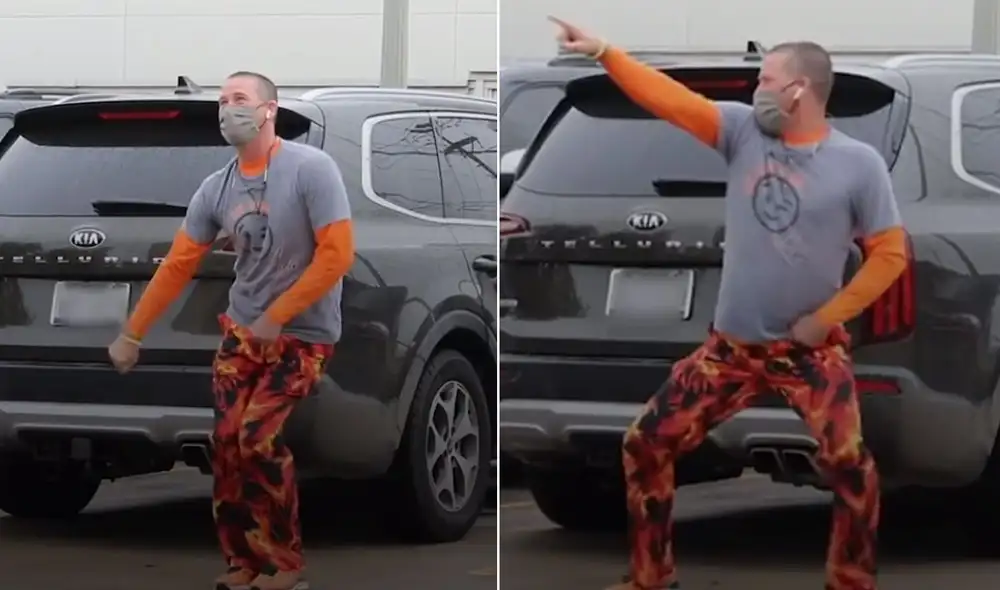 El hombre realizó un divertido baile para hacer reír a su hijo hospitalizado. Foto: Facebook