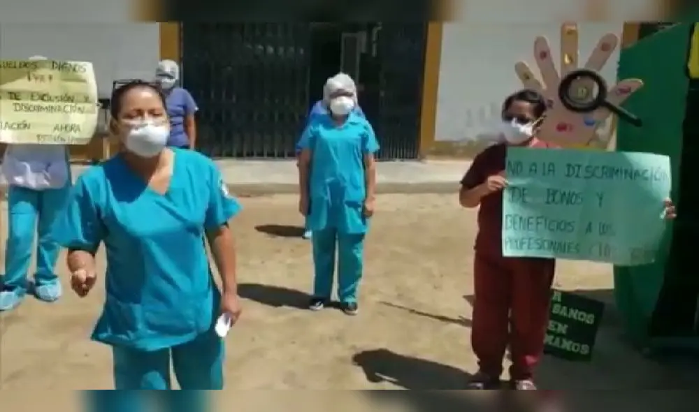 Personal CLAS en Lambayeque protesta por mejores condiciones laborales.