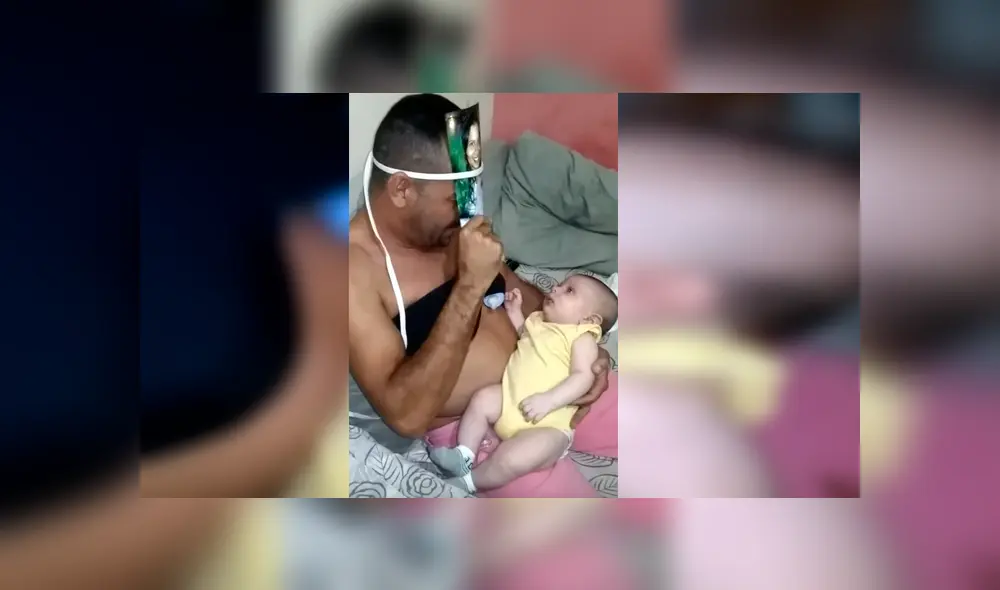 Video es viral en Facebook. Padre de familia se había quedado a cargo de sus hijos y buscó una salida desesperada al ver que su bebé no quería comer