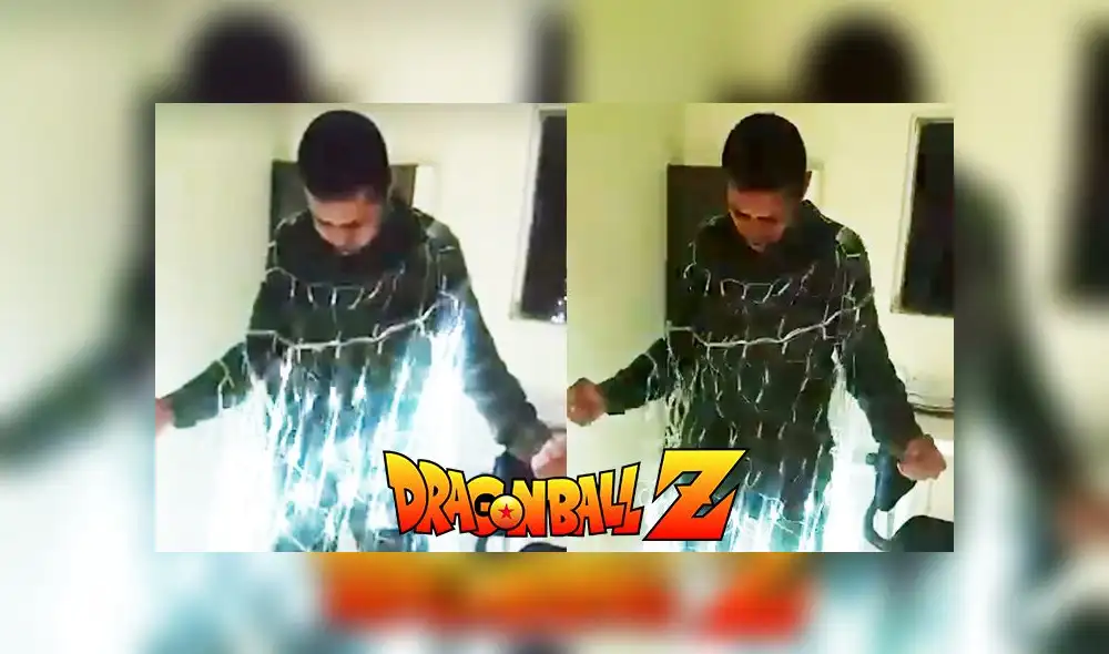 Facebook: Joven se transforma en 'Super Sayayin' con luces navideñas [VIDEO]