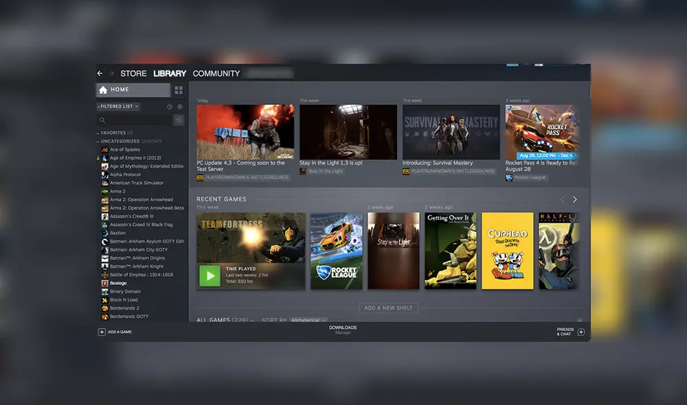 Así es el nuevo diseño de la biblioteca de Steam. Descubre cómo conseguirlo.