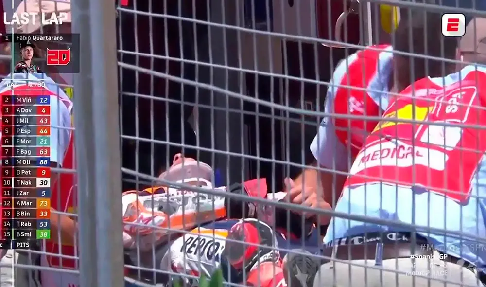 Marc Márquez sufre una fractura de húmero en el GP de España de MotoGP. Marc Márquez sufre una fractura de húmero en el GP de España de MotoGP.