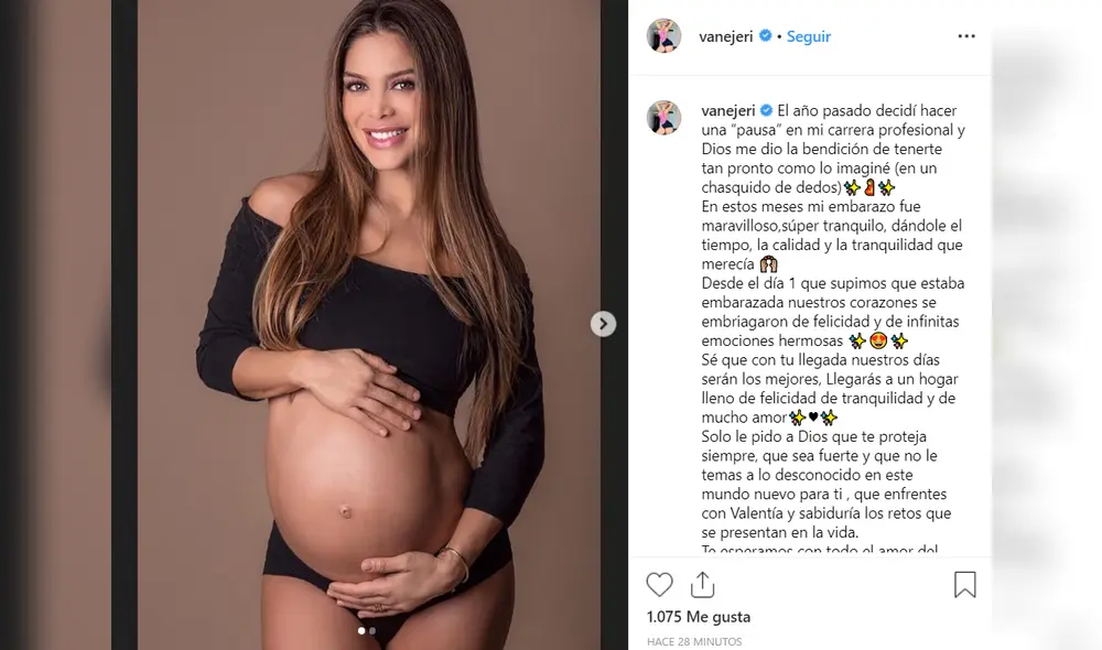 Vanessa Jerí muestra su avanzado embarazo por primera vez