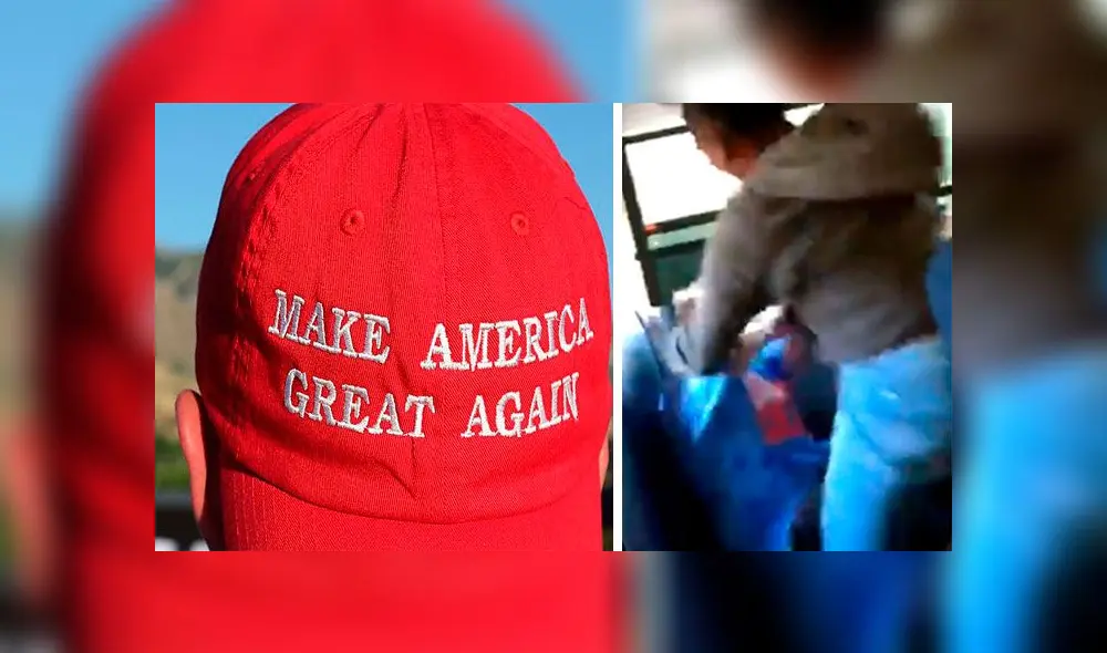 Estudiantes agarran a golpes a compañero que usó una gorra con el lema de Trump [VIDEO]