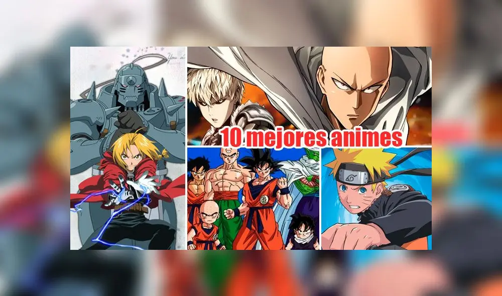 Los 10 mejores animes según IMDb. Créditos: Composición