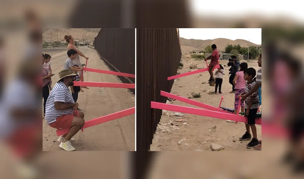 Los "sube y baja" instalados en el muro fronterizo que divide México con Estados Unidos, en la zona entre Sunland Park, en Nuevo México y Anapra, Chihuahua. (Foto: Carlos Coria Rivas).