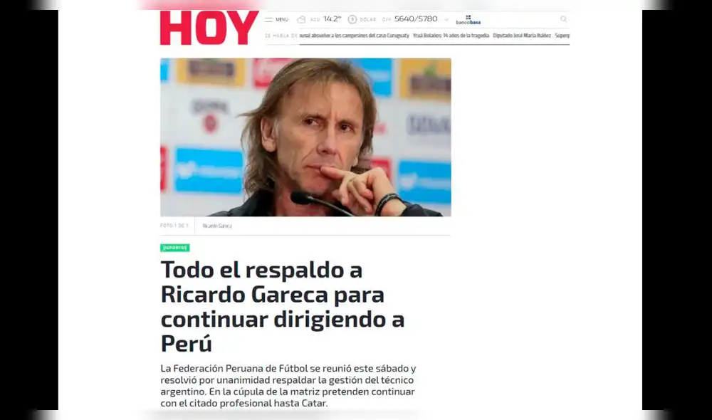 Ricardo Gareca fue noticia internacional tras su casi renovación con Perú