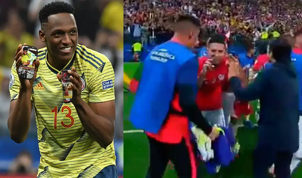 Erick Pulgar se burló de Yerry Mina tras clasificar a semifinales de la Copa América 2019. | Foto: AFP