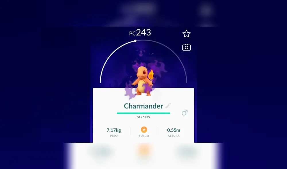 Charmander oscuro en Pokémon GO. Charmander oscuro en Pokémon GO.