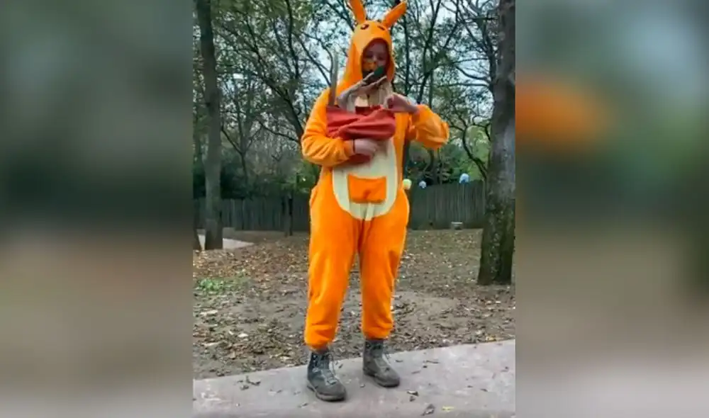 Desliza las imágenes para descubrir la ingeniosa idea de una joven para que un pequeño canguro logre saltar. Foto: captura de TikTok