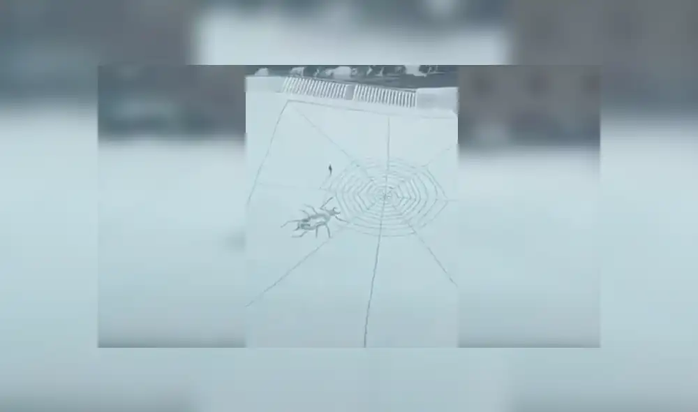 En Facebook, un hombre caminó por un desolado parque y aprovechó en realizar un increíble dibujo en el suelo.